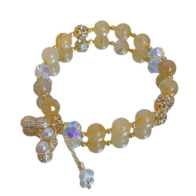 Flower Colorful Hair Crystal Citrine Female Peanut Bracelets