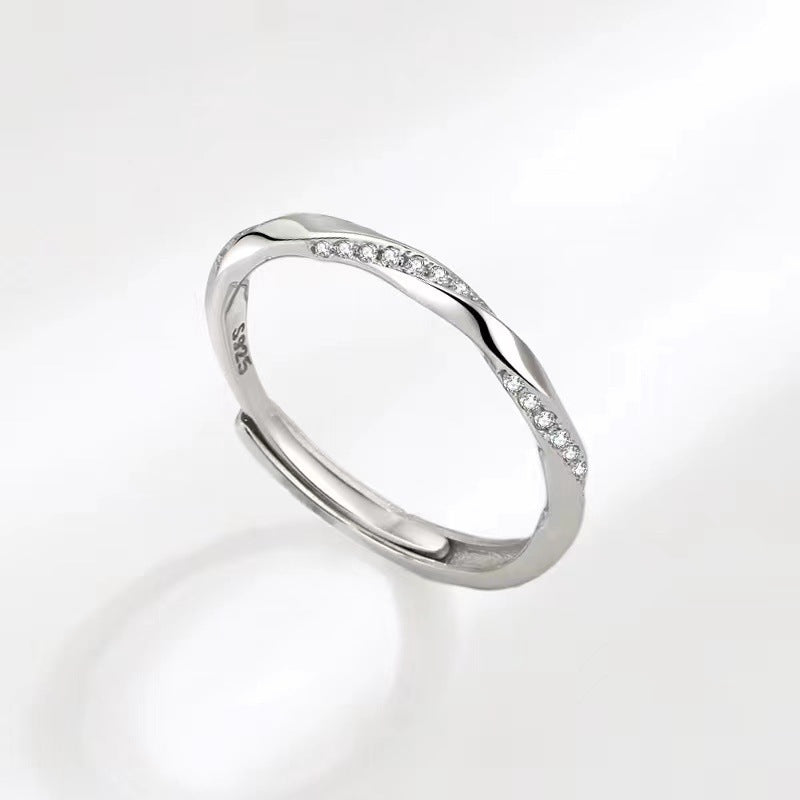 Women's & Men's Personality Mobius Curved Simple Open Valentine's Rings