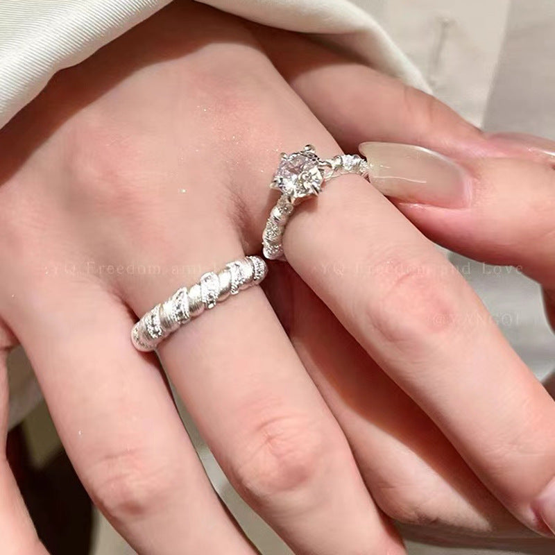 Simple Brushed Female Niche High-grade Light Rings