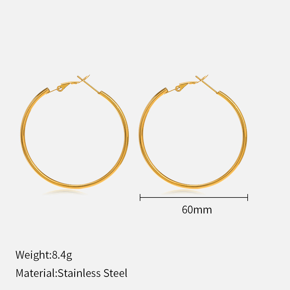 Popular Stainless Steel Round Personality Fashion Earrings