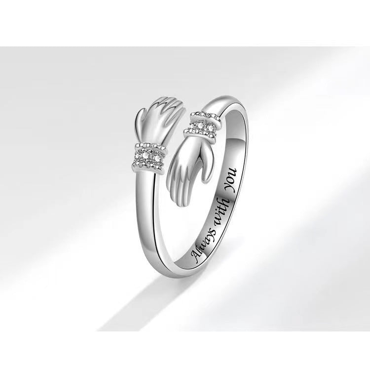Love Lettering Opening Adjustable Warm Heart Ring
