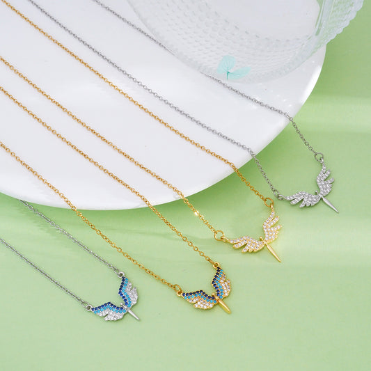Clavicle Chain Angel Wings Love Creative Design High-grade Light Necklaces