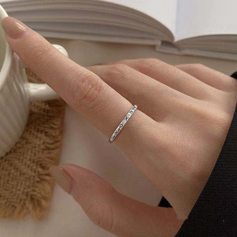 Women's Korean Greek Design Simple Cold Style Open Ring