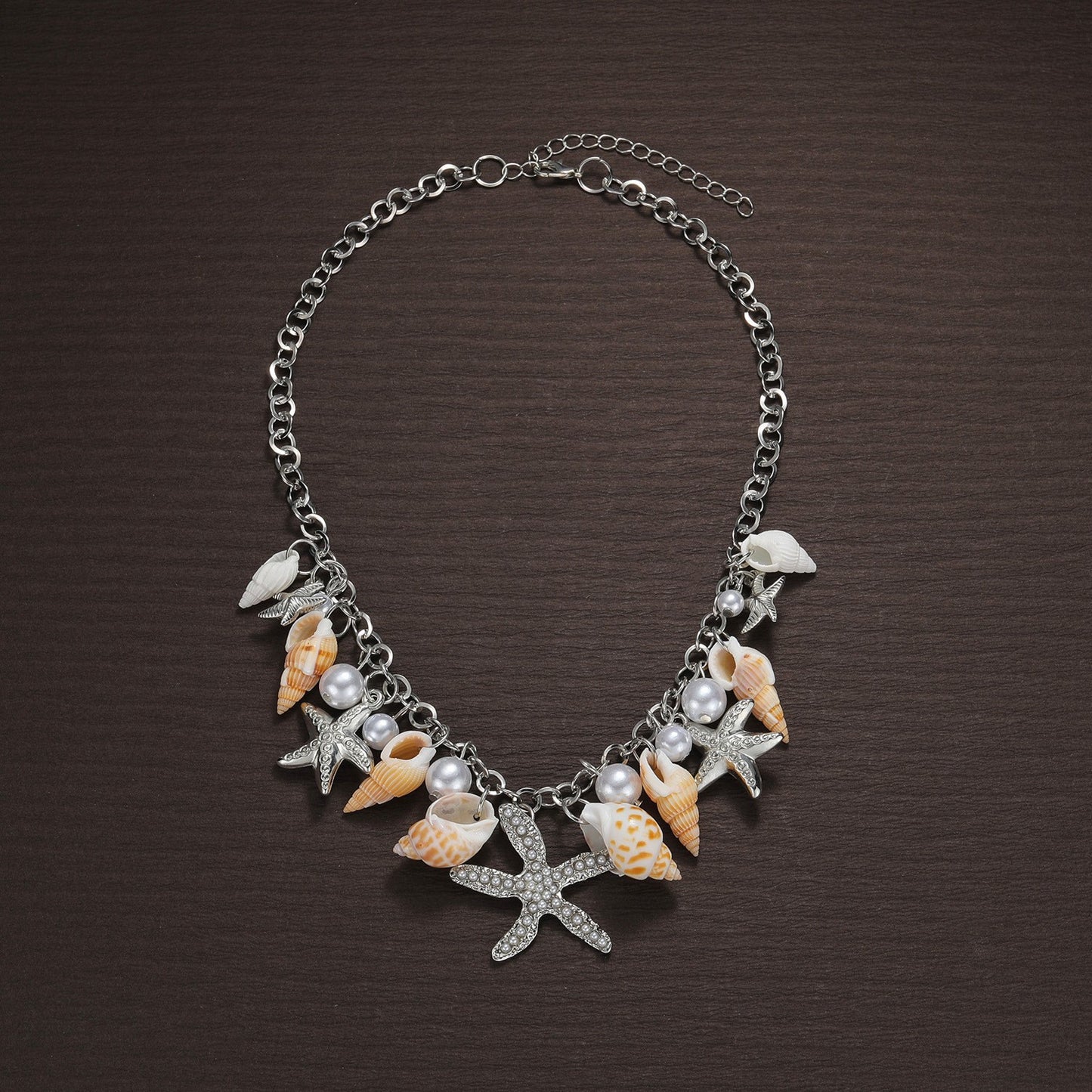 Fashion Summer Ocean Beach Vacation Style Alloy Starfish Pearl Jewelry Set