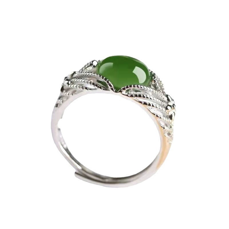 Men's Imitation Green Chalcedony Fashion Temperament Jade Rings