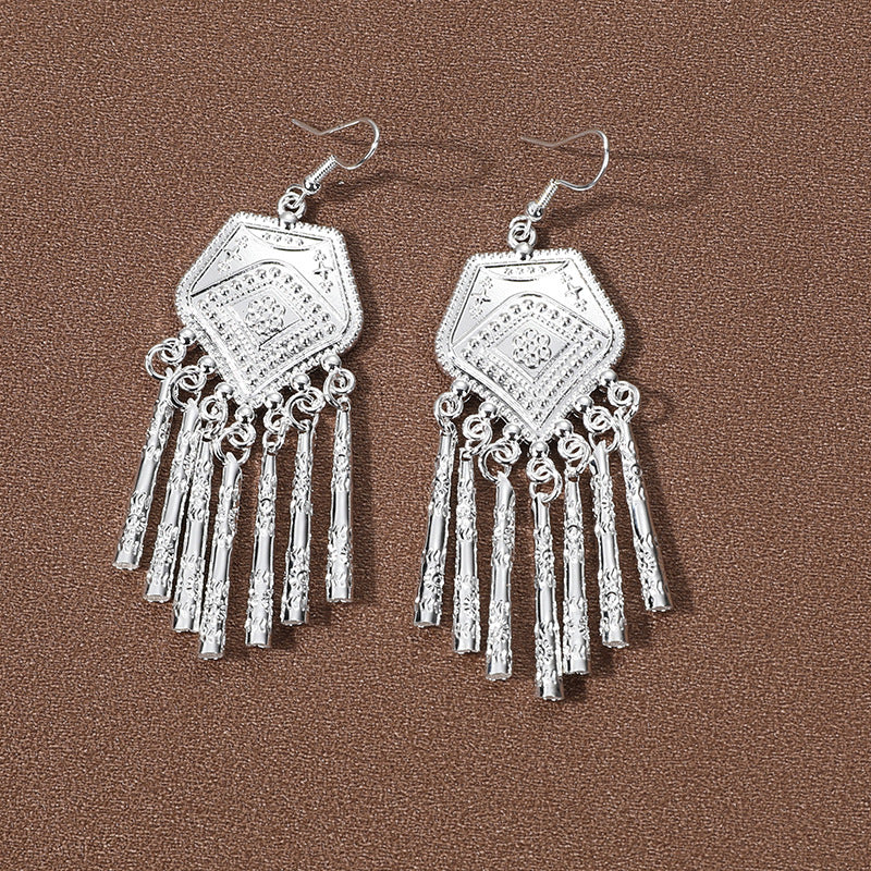 Sier Family Minority Ethnic Style Tourist Attractions Earrings