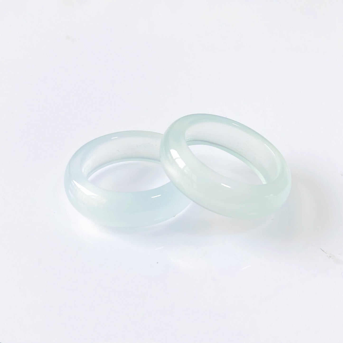 Natural Agate Shank Flexible Jade Chalcedony Couple Live Ring