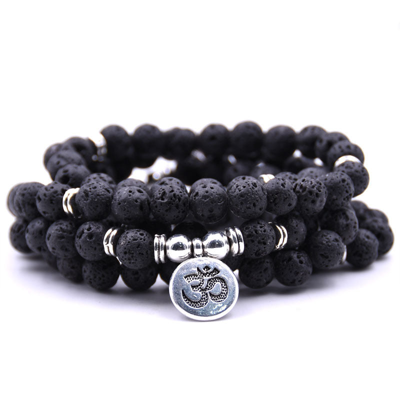 Women's Natural Stone Faith Inspirational Beads Elastic Bracelets