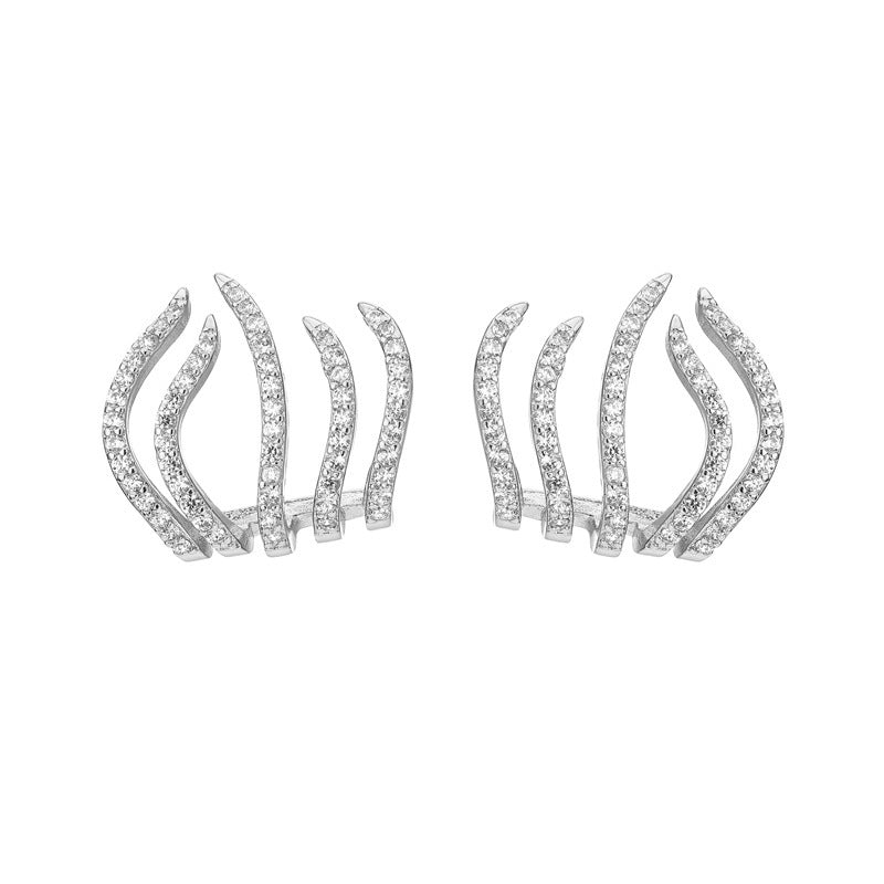 Glamorous Pretty Metallic Popular Exaggerated Shaped Stud Earrings