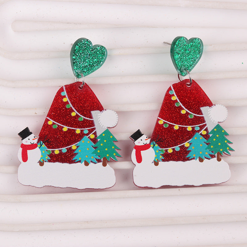 Love Colorful Tree Acrylic Simple Personality Earrings