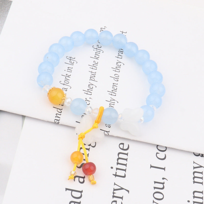 Candy Color Butterfly Beaded Female Imitation Bracelet