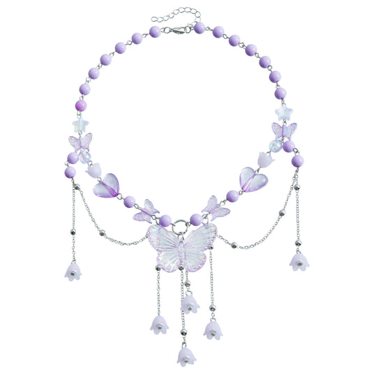 Ornament Hot Beaded Niche Heart Imitation Pearl Necklaces