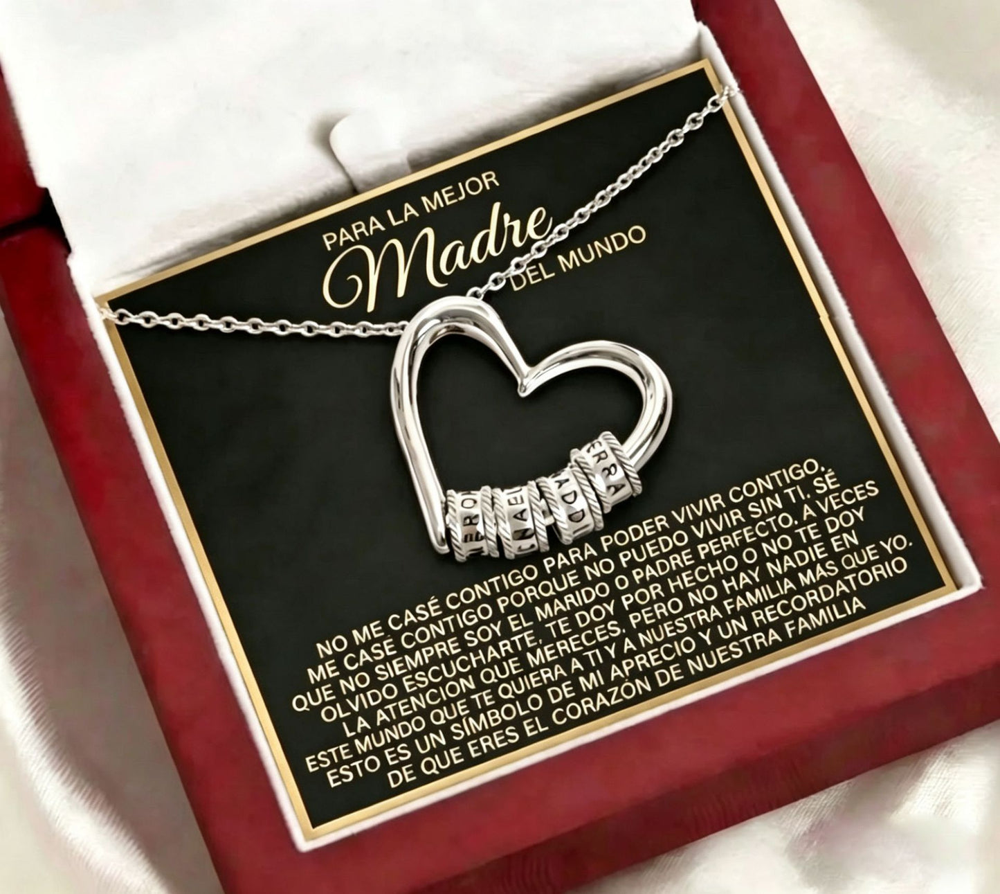Women's Shaped Love Inscription Personalized Name Beaded Mother's Day Necklace