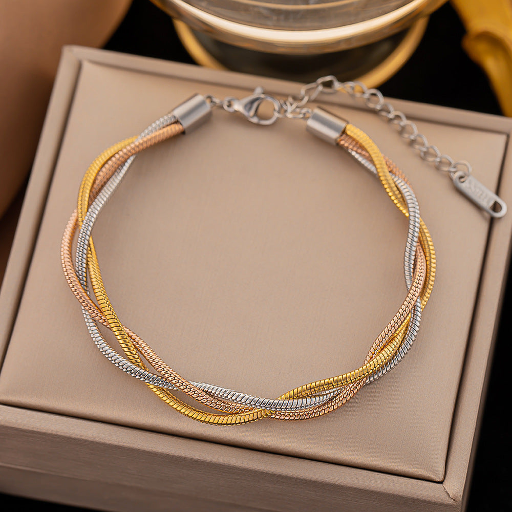 Stainless Steel Female Gold Plated Ornament Bracelets