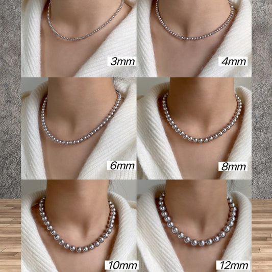 Platinum Gray Large Handmade Beaded Really Many Necklaces