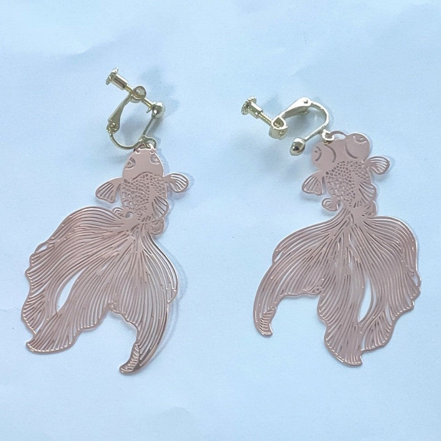 Chinese Style Good Luck Koi Small Hook Fashion Earrings