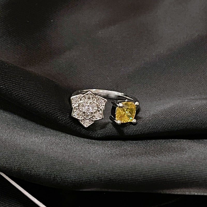 Light Luxury French High Sense Micro Inlaid Rings