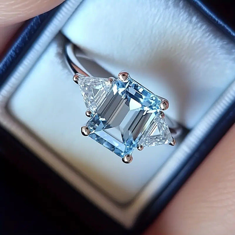 Princess Square Affordable Luxury Style Niche Rings