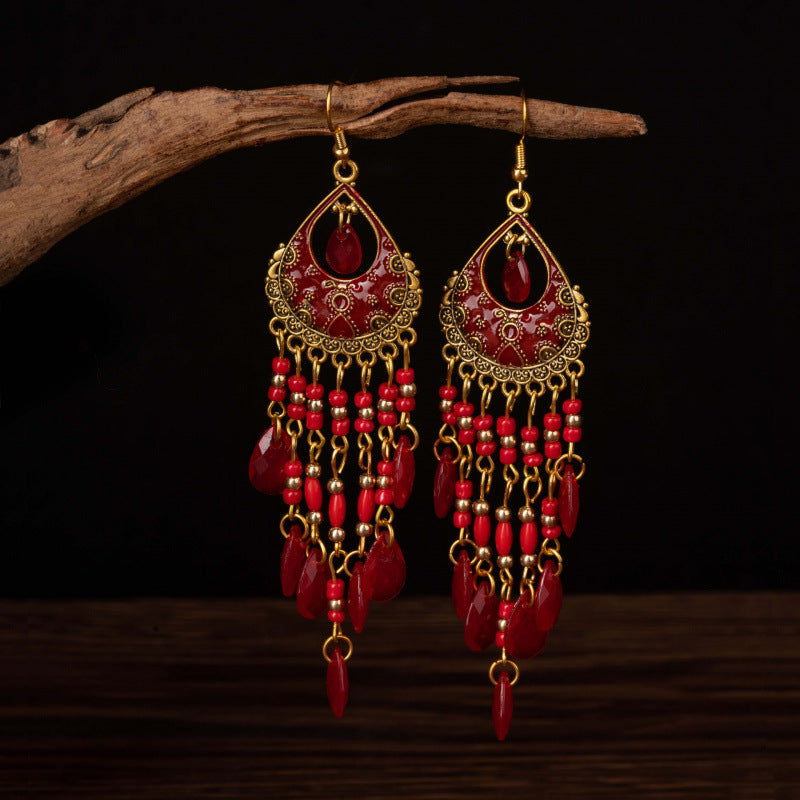 Long Fringe Special Ins Slimming Face Earrings