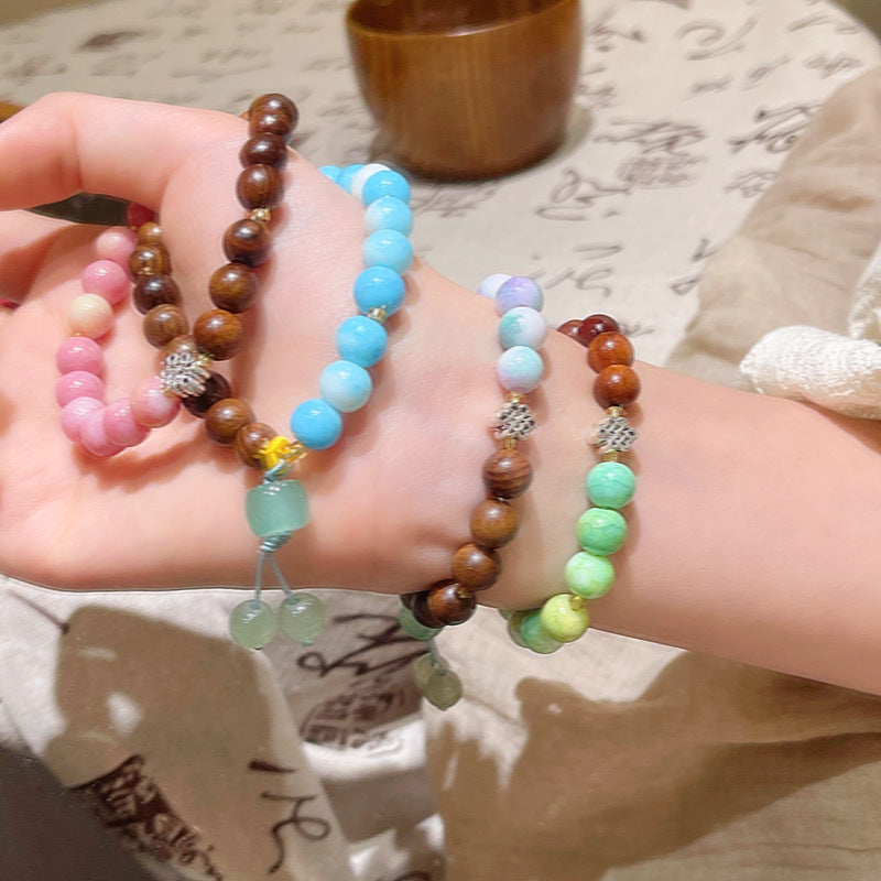 Chinese Style Wooden Beaded Female National Fashion Artistic Ancient Bracelets