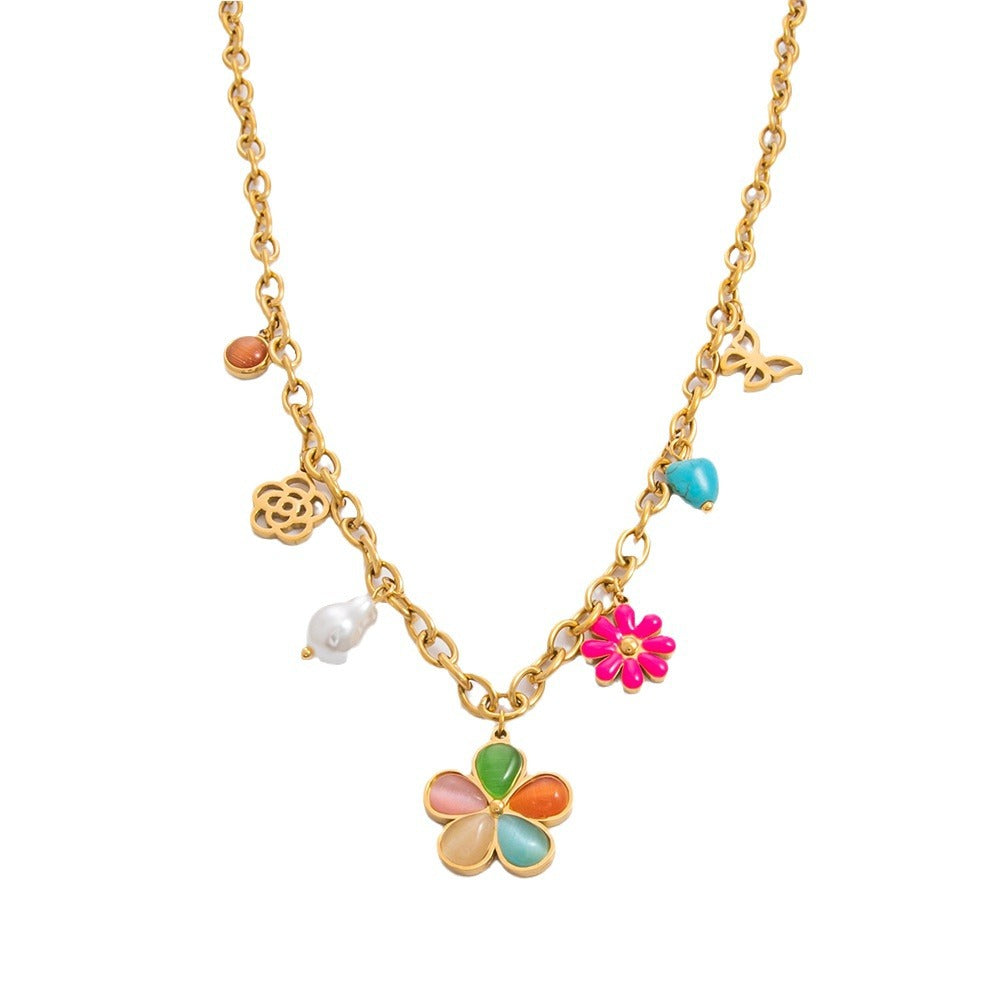 Butterfly Colorful Stainless Steel Cute Fashion Necklaces