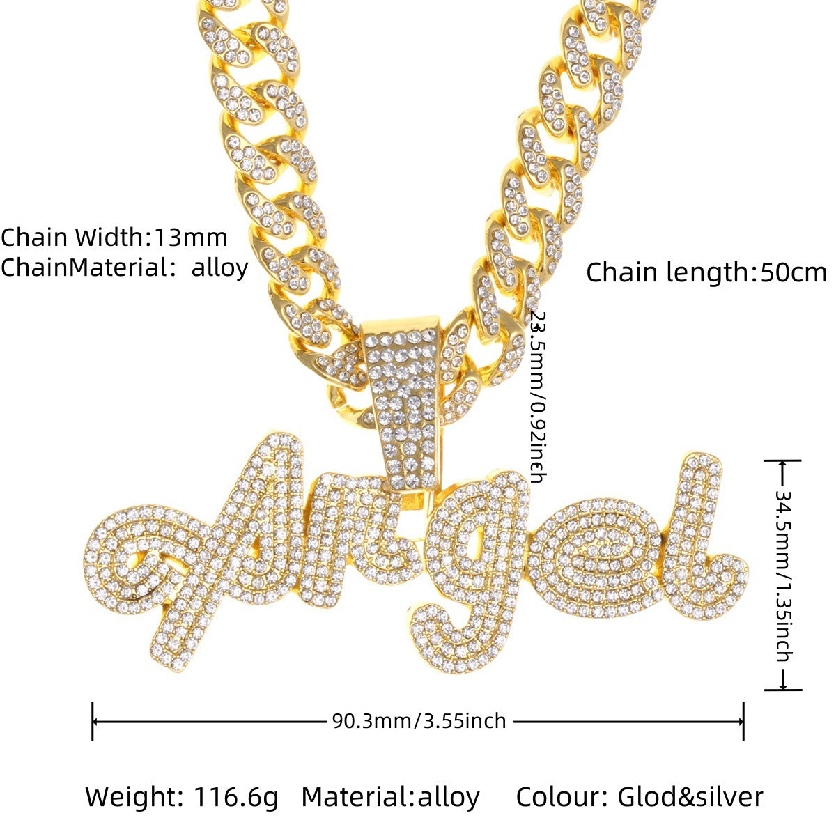 Hop Alloy Full Diamond Exaggerated Dripping Necklaces