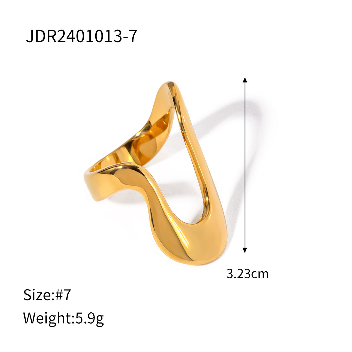 Ding Stainless Steel Niche High-grade Irregular Ornament Rings