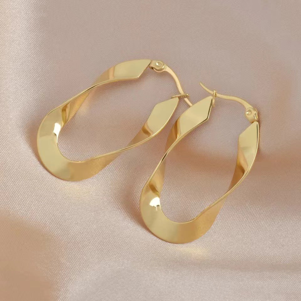 Women's Eardrop Ear Clip Simple Mobius Sier Decorated Rings