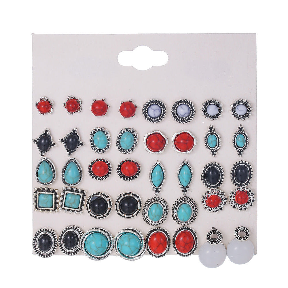 Ethnic Style Turquoise More Than Round Earrings