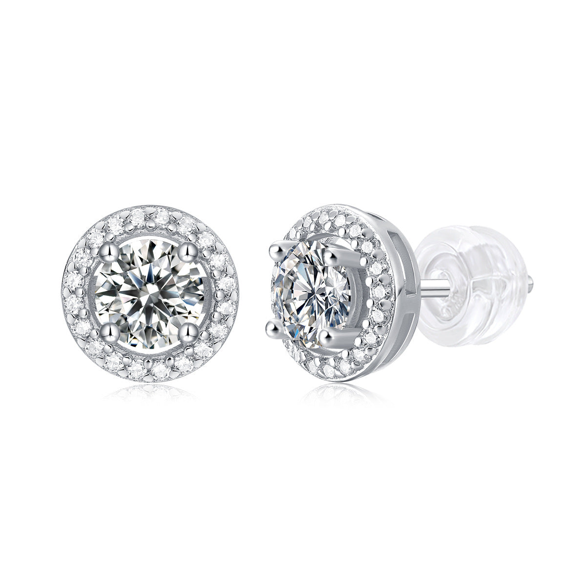 Women's Round Bag Elegant Moissanite Gift Ear Earrings
