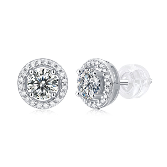 Women's Round Bag Elegant Moissanite Gift Ear Earrings