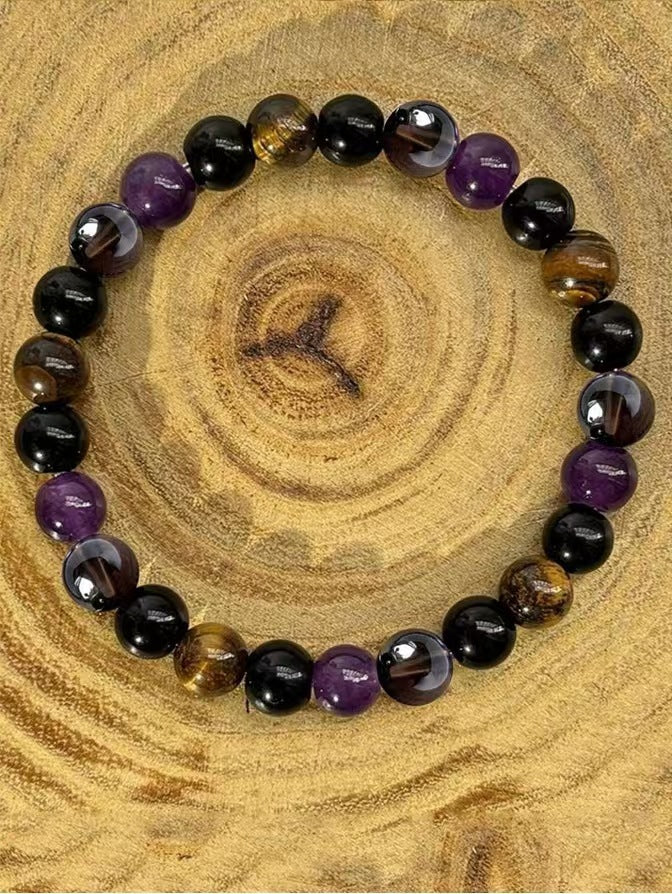 Amethyst Tiger Eye Elastic Rose Stone Agate Bracelets