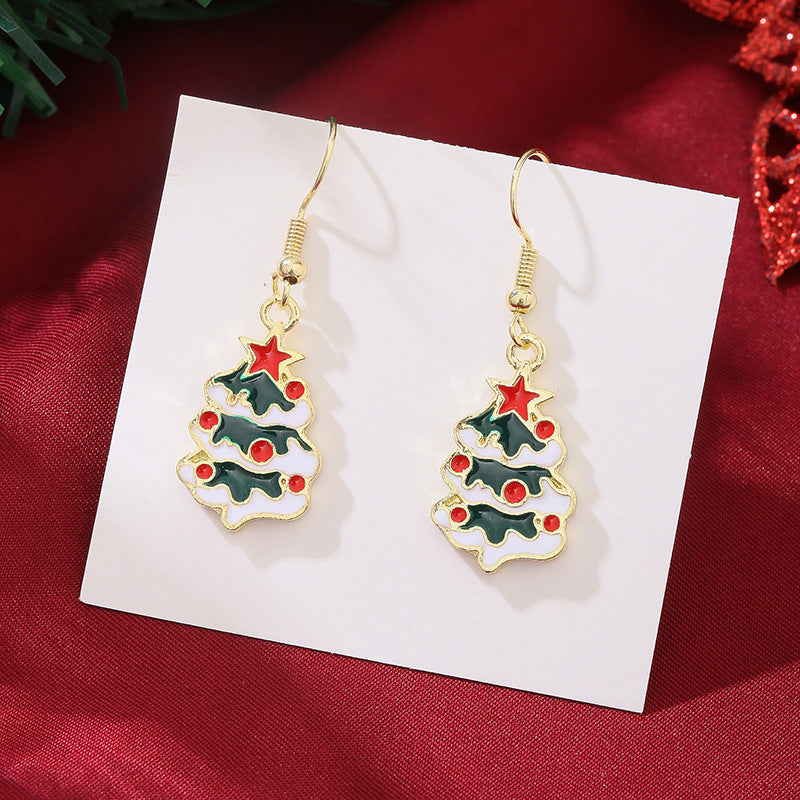 Christmas Santa Claus Snowflake Candy Cane Earrings