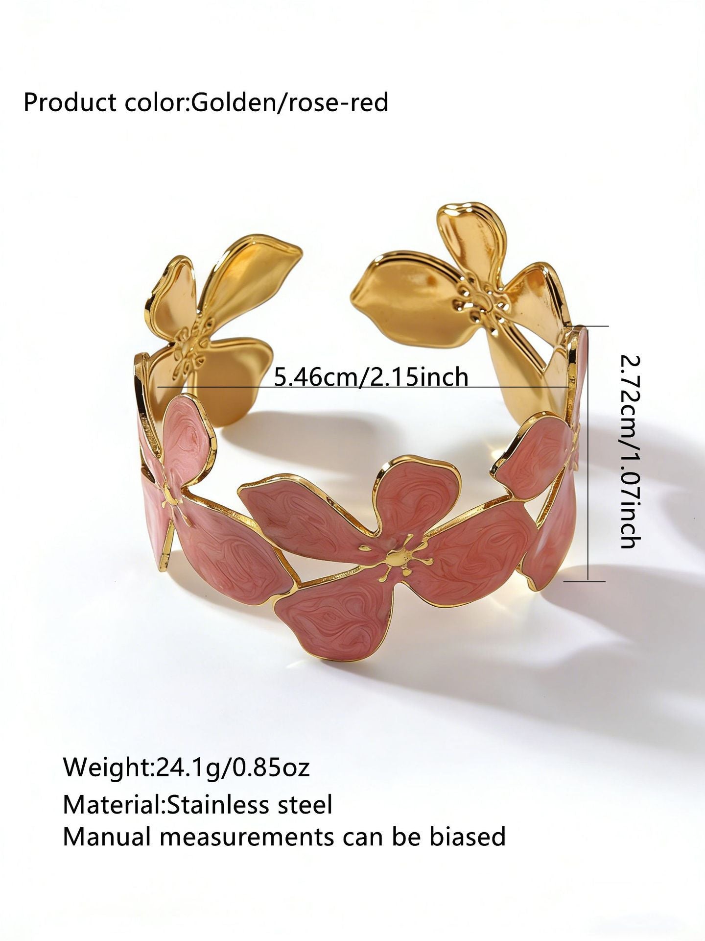 Steel Oil Dripping Cherry Special Interest Light Luxury Flowers Openings Bracelet