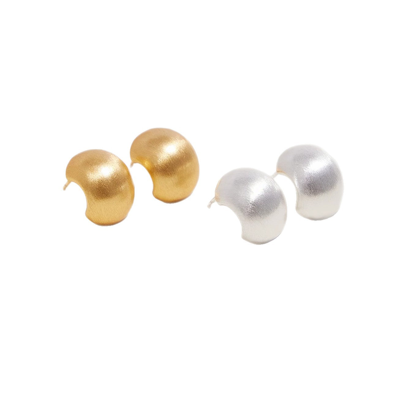 Pin Simple Cold Style Brushed Design High-grade Stud Earrings