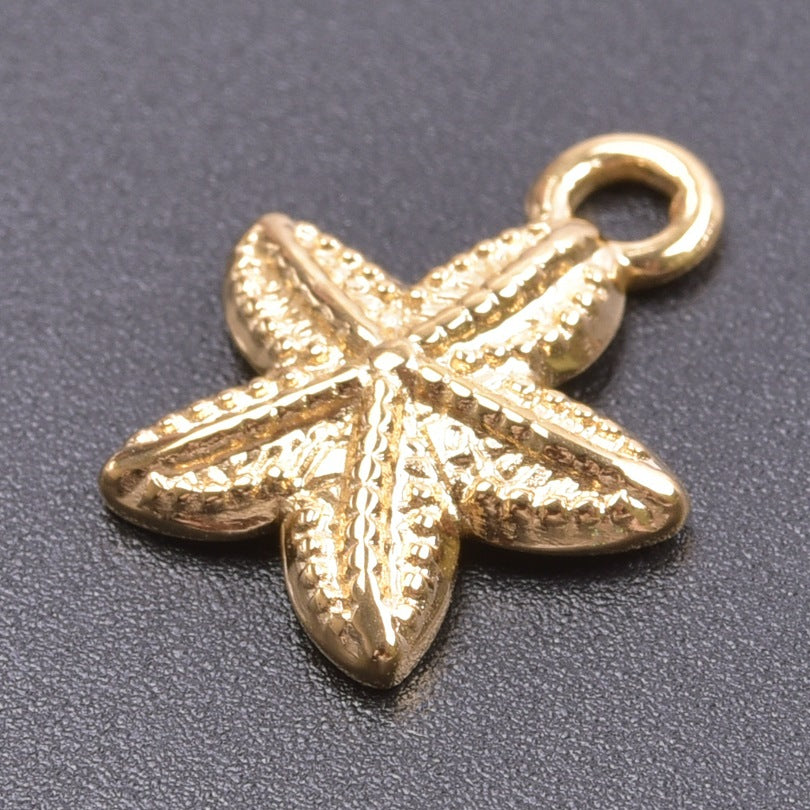 Starfish Golden Colorful Ornament Stainless Steel Pendants