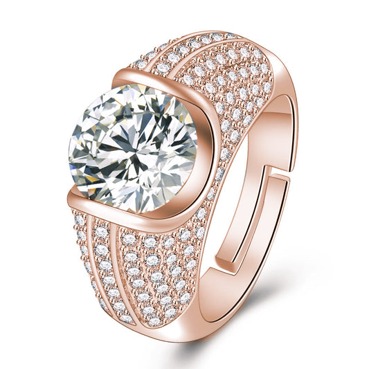 Karat Eight Hearts Arrows Diamond Platinum Plated Rings