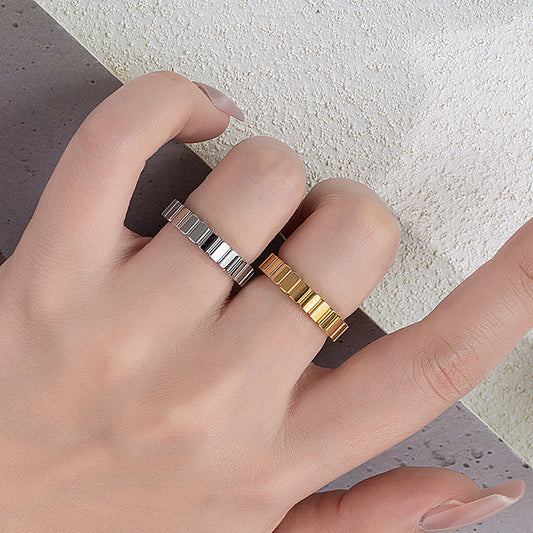 Style Titanium Steel No Fading Advanced Design Index Rings