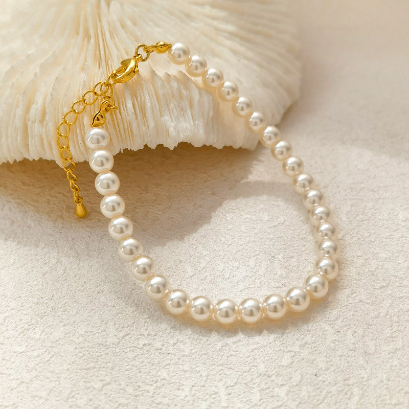 Style Classic Hepburn Imitation Highlight Perfect Circle Pearl Bracelets