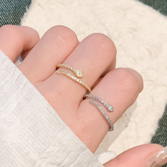 Spirit Snake Zircon Simple Female Design Unique Light Rings