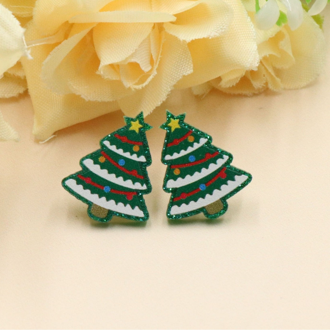 Christmas Tree House Cup Female Design Earrings