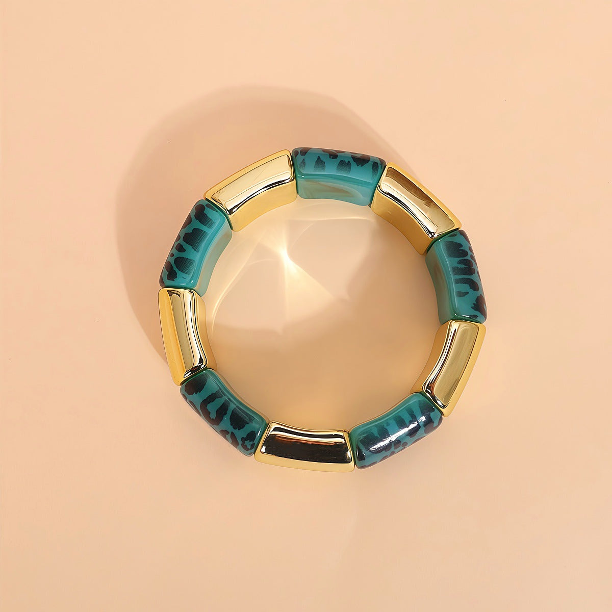 Fashion Acrylic Beaded Colorful Geometric Stitching Design Bracelets