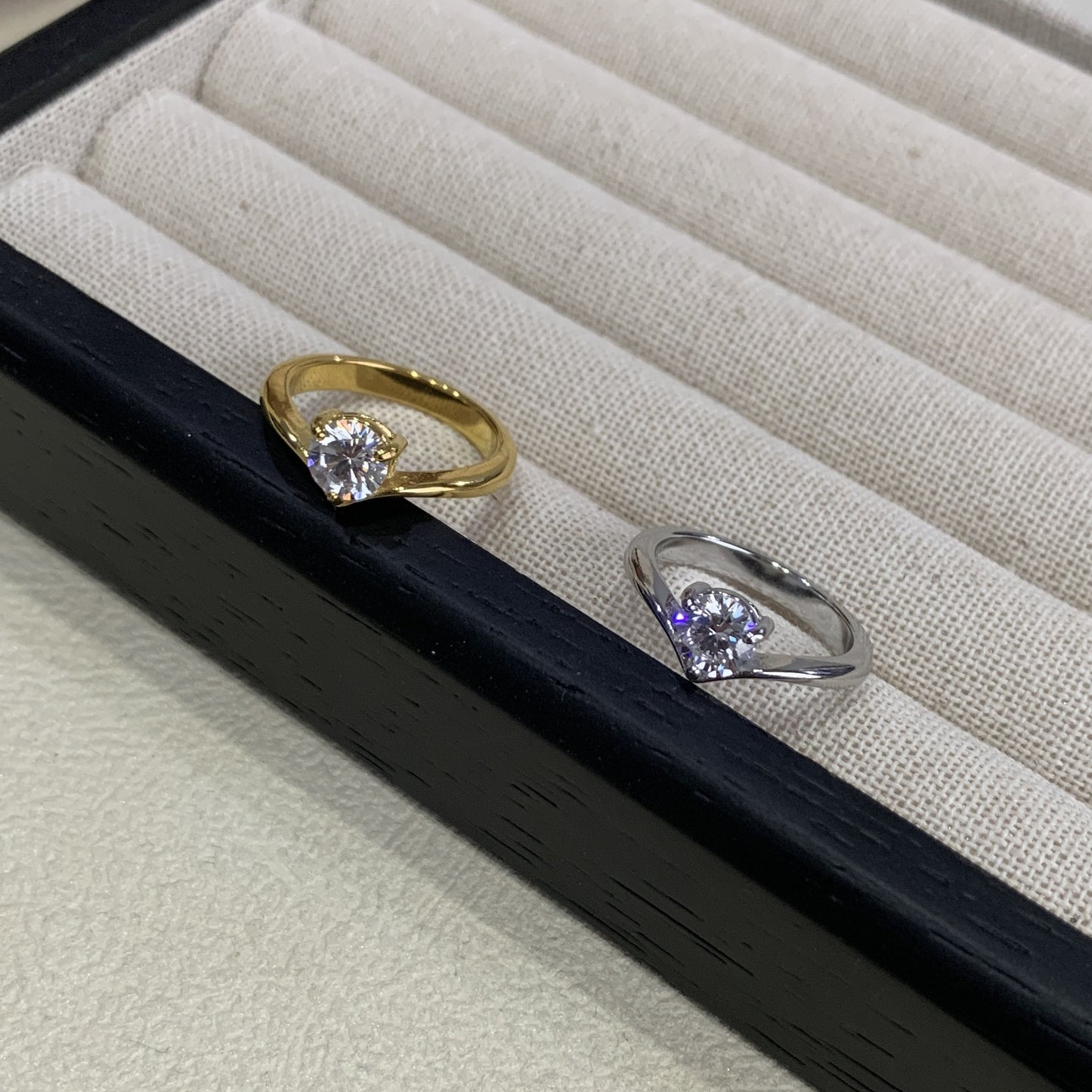 Diamond Karat Water Drop Heart Exquisite Light Luxury Advanced Daily Ring