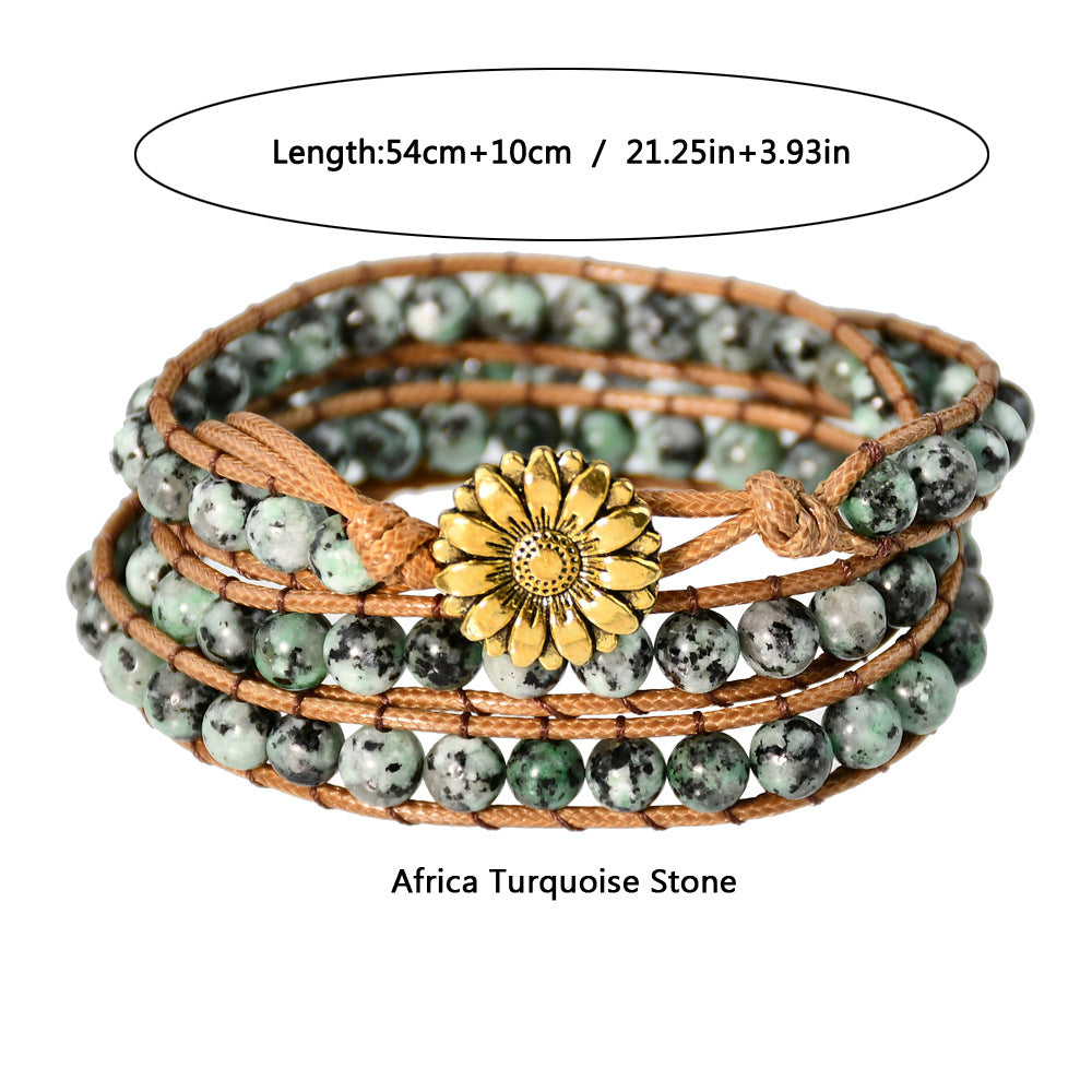 Women's Stone Hand Weaving Bohemian Style Winding Bracelets