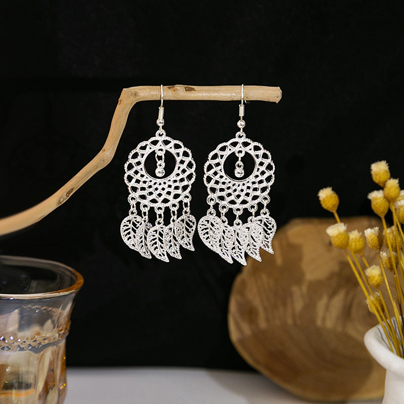 Imitation Miao Sier Ethnic Style Peacock Earrings