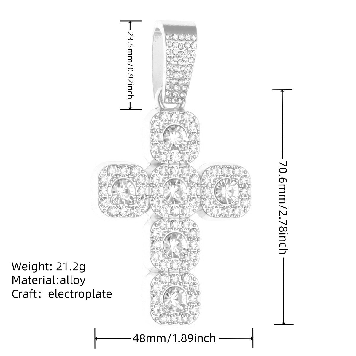 Hop Alloy Full Diamond Exaggerated Dripping Necklaces