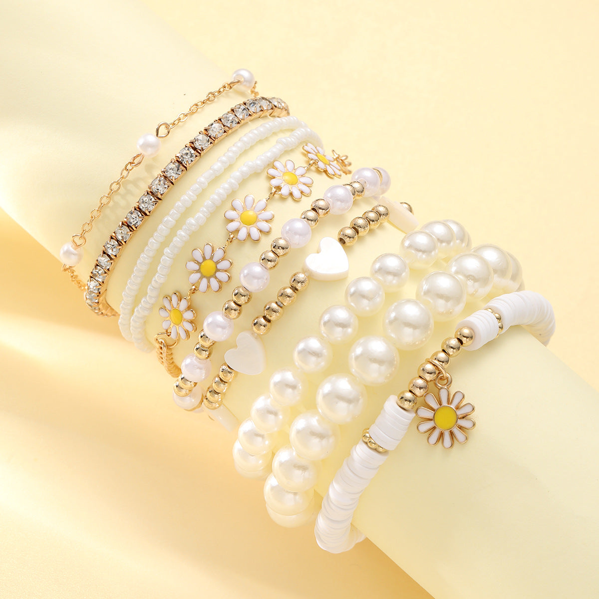 Full Hosting Love Daisy Pearl Bohemian Bracelets