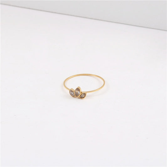 Thin Lines Single Circle Simple Titanium Steel Gold Plated Index Bracelet