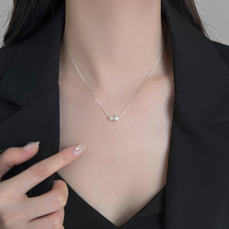 Women's Pearl Simple Elegant French Advanced Clavicle Chain Necklaces