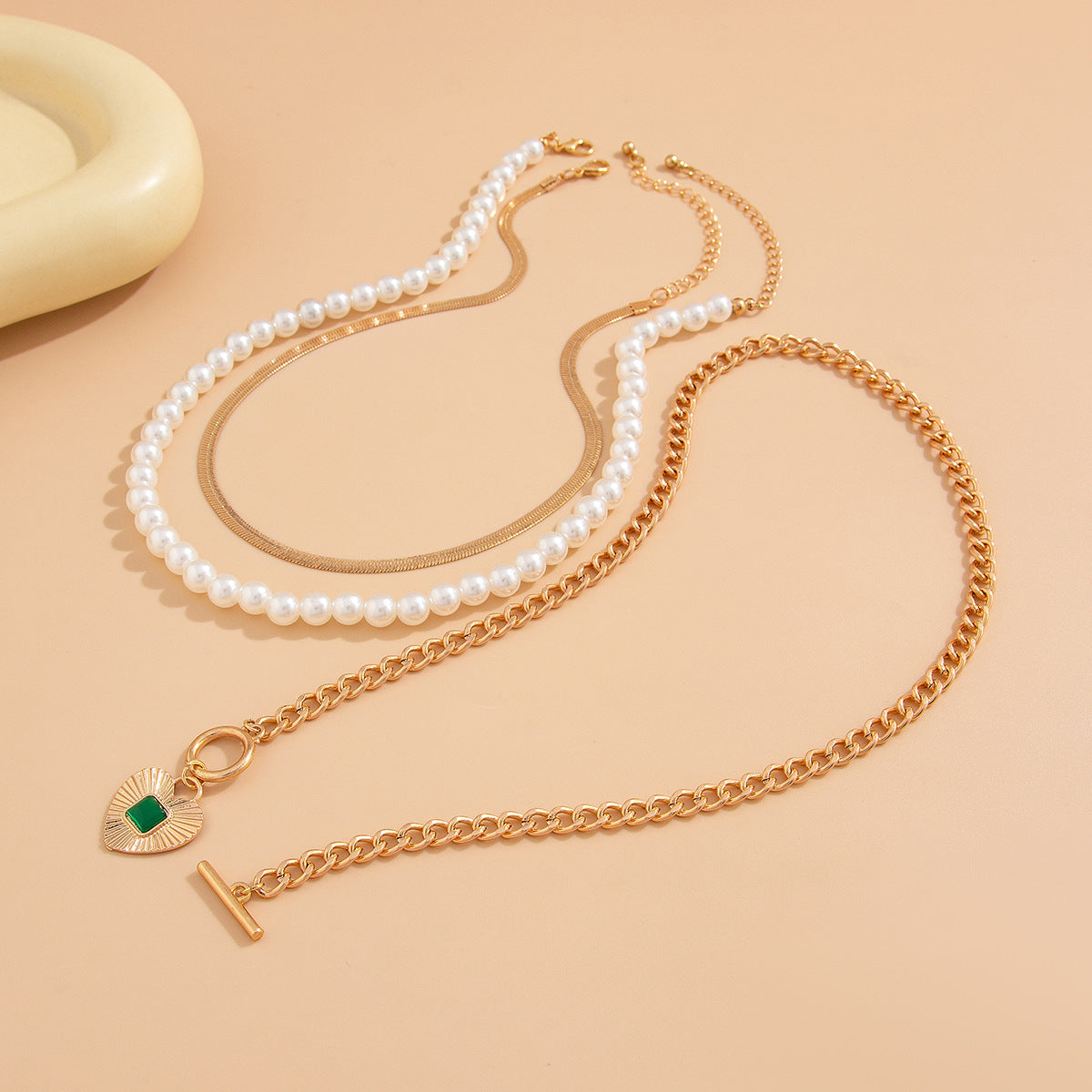 French Style Drop-shaped Pearl Clavicle Chain Pendants